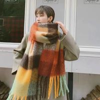Women's Fashion Stripe Polyester Tassel Winter Scarves sku image 9