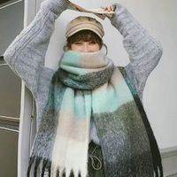 Women's Fashion Stripe Polyester Tassel Winter Scarves sku image 10