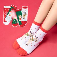 Children Unisex Cute Christmas Tree Bear Snowflake Cotton Jacquard Ankle Socks main image 5