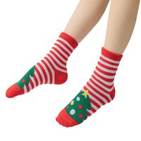 Kinder Unisex Süß Weihnachtsbaum Tragen Schneeflocke Baumwolle Jacquard Ankle Socken main image 4