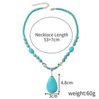 Ethnic Style Water Droplets Alloy Turquoise Plating Women's Pendant Necklace 1 Piece sku image 8