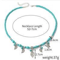 Ethnic Style Water Droplets Alloy Turquoise Plating Women's Pendant Necklace 1 Piece sku image 9