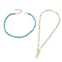 Ethnic Style Water Droplets Alloy Turquoise Plating Women's Pendant Necklace 1 Piece sku image 14