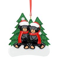 Christmas Cute Christmas Tree Bear Snowman Resin Party Hanging Ornaments 1 Set sku image 1