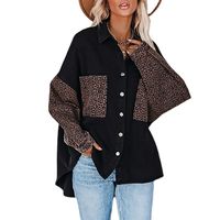 Women's Blouse Long Sleeve Blouses Printing Patchwork Fashion Leopard main image 4