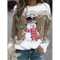 Women's Hoodie Long Sleeve Hoodies & Sweatshirts Printing Fashion Snowman main image 6