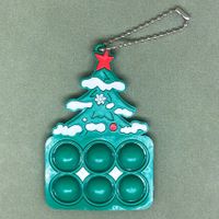 Christmas Tree Pendant Santa Snowman Deer Bubble Music  Keychain Fingertip Toy main image 5
