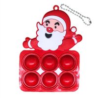 Christmas Tree Pendant Santa Snowman Deer Bubble Music  Keychain Fingertip Toy main image 2
