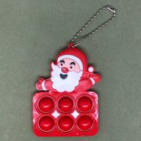 Christmas Tree Pendant Santa Snowman Deer Bubble Music  Keychain Fingertip Toy sku image 2