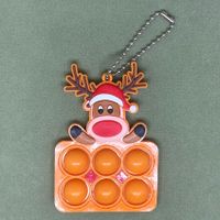 Christmas Tree Pendant Santa Snowman Deer Bubble Music  Keychain Fingertip Toy sku image 4