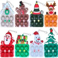 Christmas Tree Pendant Santa Snowman Deer Bubble Music  Keychain Fingertip Toy sku image 1