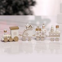 Christmas Fashion Christmas Tree Train Gift Box Wood Indoor Ornaments 1 Set sku image 8