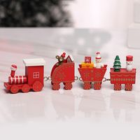 Christmas Fashion Christmas Tree Train Gift Box Wood Indoor Ornaments 1 Set sku image 6