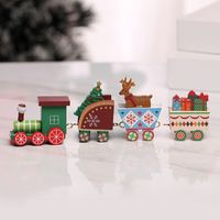 Christmas Fashion Christmas Tree Train Gift Box Wood Indoor Ornaments 1 Set main image 6