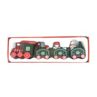 Christmas Cute Pastoral Christmas Tree Train Snowman Wood Indoor Party Festival Ornaments sku image 3