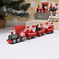 Christmas Fashion Christmas Tree Train Gift Box Wood Indoor Ornaments 1 Set sku image 12