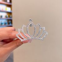Fashion Crown Alloy Plating Inlay Rhinestones Pearl Insert Comb 1 Piece sku image 4