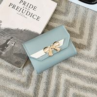 Women's Bow Knot Pu Leather Lock Clasp Wallets sku image 5