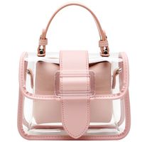 Women's Small Summer Pvc Solid Color Fashion Square Flip Cover Jelly Bag sku image 6
