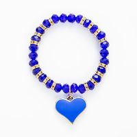 Vacation Round Heart Shape Artificial Crystal Alloy Gem Enamel Glass Women's Bracelets 1 Piece sku image 5