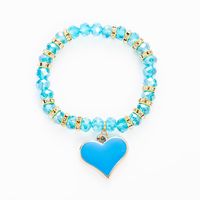 Vacation Round Heart Shape Artificial Crystal Alloy Gem Enamel Glass Women's Bracelets 1 Piece sku image 6