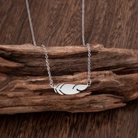 Fashion Feather Stainless Steel Necklace 1 Piece sku image 1