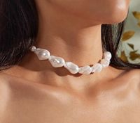 Basic Solid Color Imitation Pearl Beaded Women's Necklace 1 Piece sku image 12