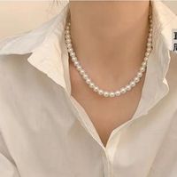 Basic Solid Color Imitation Pearl Beaded Women's Necklace 1 Piece sku image 4
