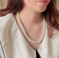 Basic Solid Color Imitation Pearl Beaded Women's Necklace 1 Piece sku image 6