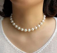 Basic Solid Color Imitation Pearl Beaded Women's Necklace 1 Piece sku image 7
