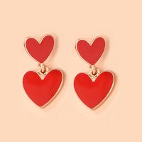 Fashion Heart Shape Alloy Women's Drop Earrings 1 Pair sku image 1