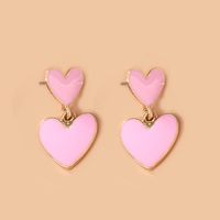 Fashion Heart Shape Alloy Women's Drop Earrings 1 Pair sku image 2