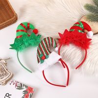 Cartoon Style Christmas Hat Plaid Cloth Stripe Party Headpieces 1 Piece main image 4