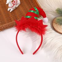 Cartoon Style Christmas Hat Plaid Cloth Stripe Party Headpieces 1 Piece sku image 5
