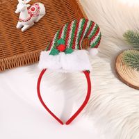 Cartoon Style Christmas Hat Plaid Cloth Stripe Party Headpieces 1 Piece sku image 3