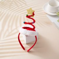 Cartoon Style Christmas Tree Plaid Cloth Party Headpieces 1 Piece sku image 3