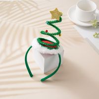 Cartoon Style Christmas Tree Plaid Cloth Party Headpieces 1 Piece sku image 4