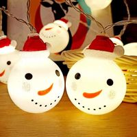 Christmas Fashion Santa Claus Snowman Plastic Party String Lights 1 Piece sku image 2