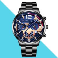 Fashion Solid Color Butterfly Double Snap Quartz Men's Watches sku image 3