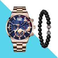 Fashion Solid Color Butterfly Double Snap Quartz Men's Watches sku image 11