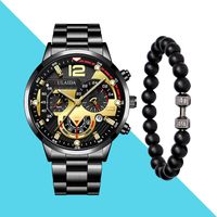 Fashion Solid Color Butterfly Double Snap Quartz Men's Watches sku image 14