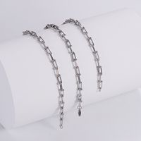 Classic Style U Shape Stainless Steel Patchwork Bracelets Necklace 1 Set main image 2