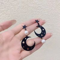 Fashion Star Moon Metal Pearl Plating Women's Drop Earrings 1 Pair main image 1