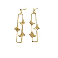 Fashion Butterfly Metal Inlaid Gold Women's Drop Earrings 1 Pair main image 5