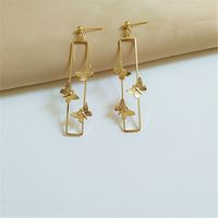 Fashion Butterfly Metal Inlaid Gold Women's Drop Earrings 1 Pair main image 2