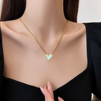 Fashion Heart Shape Titanium Steel Plating Pendant Necklace main image 3