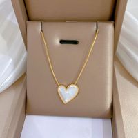 Fashion Heart Shape Titanium Steel Plating Pendant Necklace main image 4