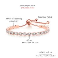 Style Simple Ovale Le Cuivre Incruster Zircon Bracelets 1 Pièce main image 5