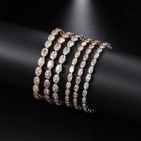 Simple Style Oval Copper Inlay Zircon Bracelets 1 Piece main image 4