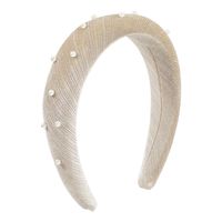Fashion Solid Color Velvet Inlay Pearl Hair Band 1 Piece sku image 2